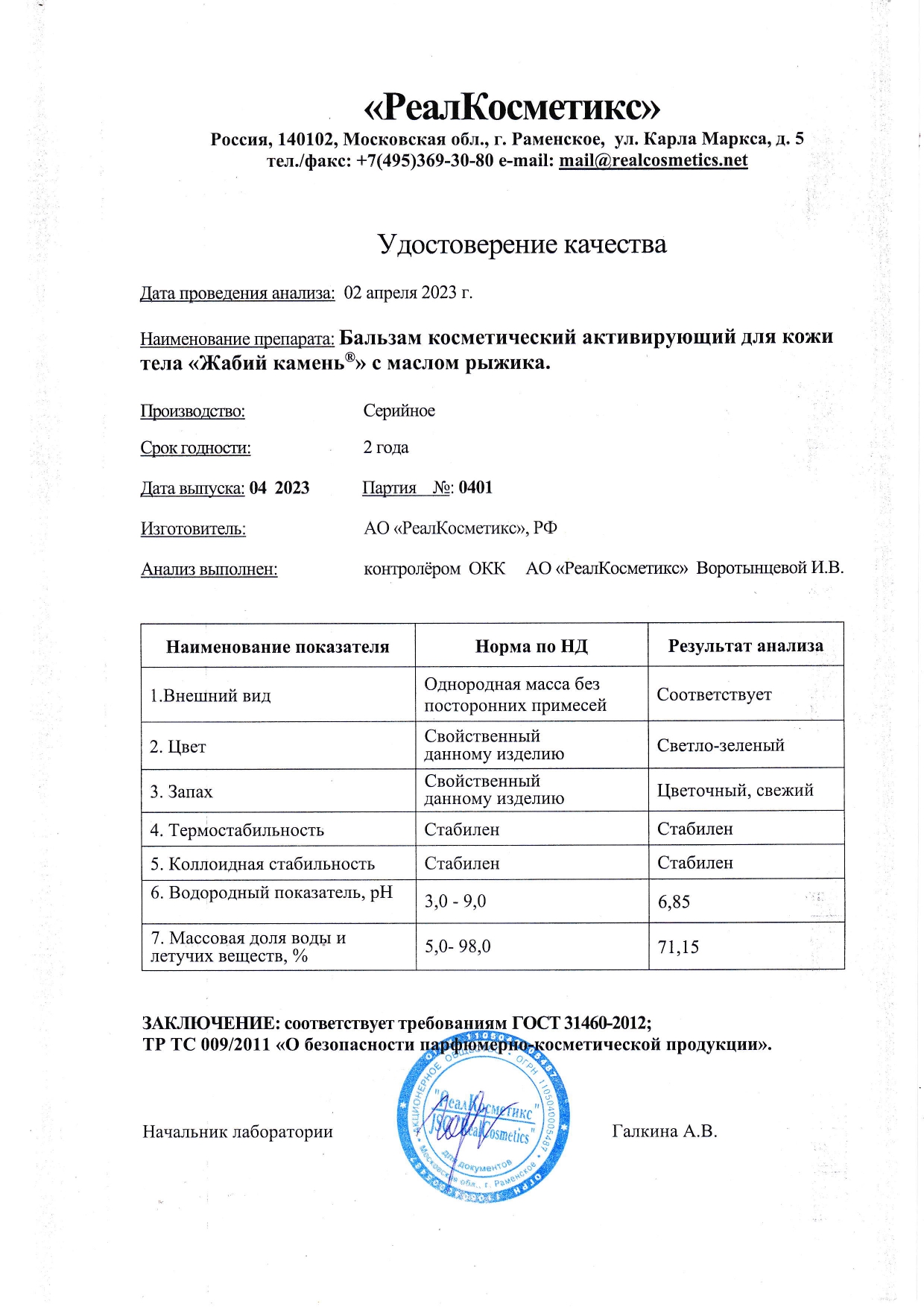 Паспорт №0420230401